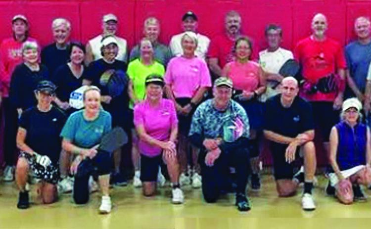 Photo courtesy of Larry Walker. Both Rabun County and Franklin’s Rec departments pose for a photo during the pickleball tournament at Rabun County Rec Department on Saturday, Nov. 12.