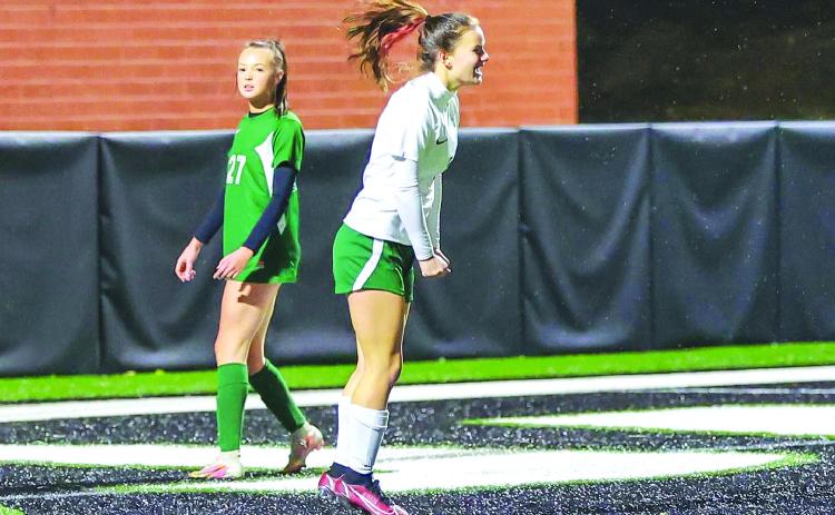 TFS Athletics. Tallulah Falls School’s Addie Higbie celebrates during the 2022 season. Higbie highlights a solid returning core for the 2023 TFS soccer team that looks to build off an 11-win season. Higbie scored a school-record 21 goals last year and is only seven goals away from setting a career record for TFS in goals scored.