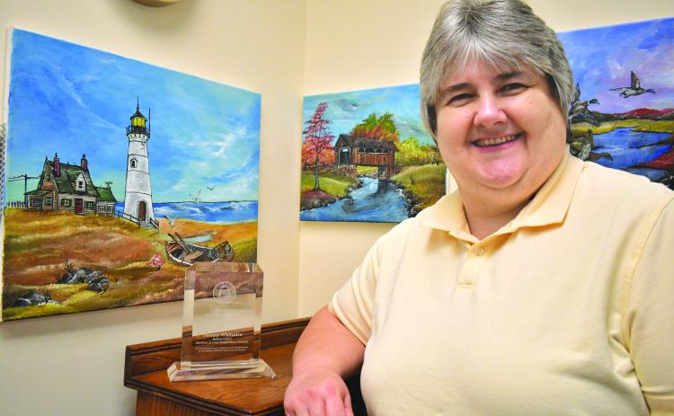 Megan Broome/The Clayton Tribune. Rabun County Elections and Voter Registration Director Tammy Whitmire was awarded the 2023 Ann Hicks Award recognizing outstanding accomplishments in elections administration. The award is presented to one individual out of Georgia’s 159 counties each year.