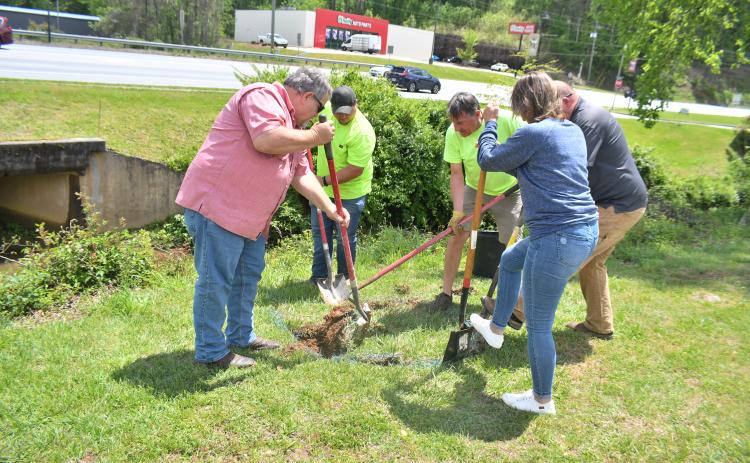 Megan Broome/The Clayton Tribune. Pictured are Melvin English; Greg Pruitt; Mark Nelson; Jason Waldroup and Trudy Crunkleton.