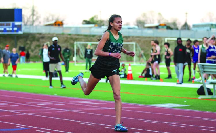 Photo courtesy Austin Poffenberger. Along with taking first in the 400 meters, Tallulah Falls junior Julianne Shirley also advanced to the state championship in the high jump, 200 meters, and 4X400-meter relay.