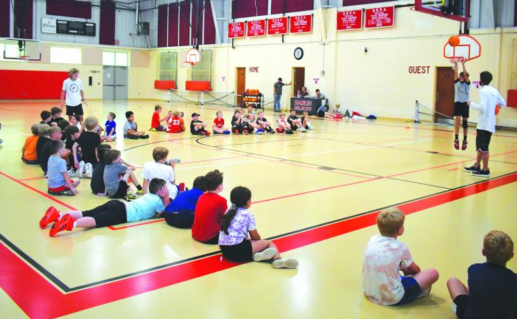 Luke Morey/The Clayton Tribune. From Monday to Thursday, June 5-8, Rabun County head boys basketball coach David Adcock led the Little Wildcat basketball camp. Fifty-two local kids signed up for the camp, which included a shooting competition where campers would have 20 to 25 seconds to score as many points as possible.