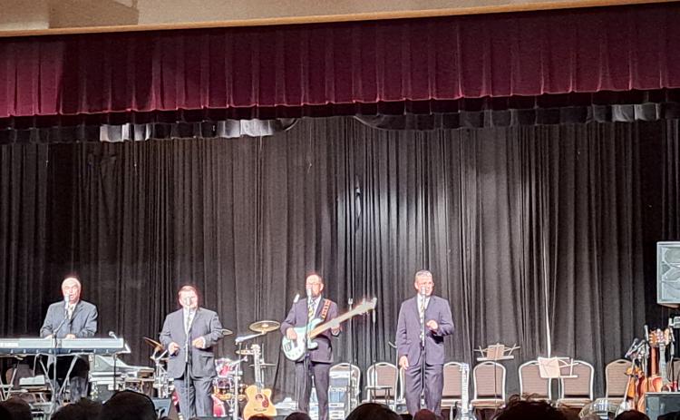 Megan Broome/The Clayton Tribune.  Dixie Echoes performs last Saturday night at the Rabun County Civic Civic during the second annual North Georgia Sing Gospel Music concert held in Clayton June 2-3.