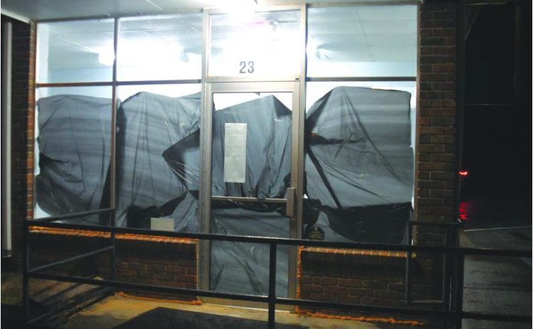 File Photo/Enoch Autry/The Clayton Tribune. Black bags were taped on the windows of the Mountain City Post Office at the end of February as the Dotson Street site was unable to renew its lease for March. The Mountain City post office boxes were relocated to the Rabun Gap post office. Little, if any, activity has occurred at the site since the building was shuttered.