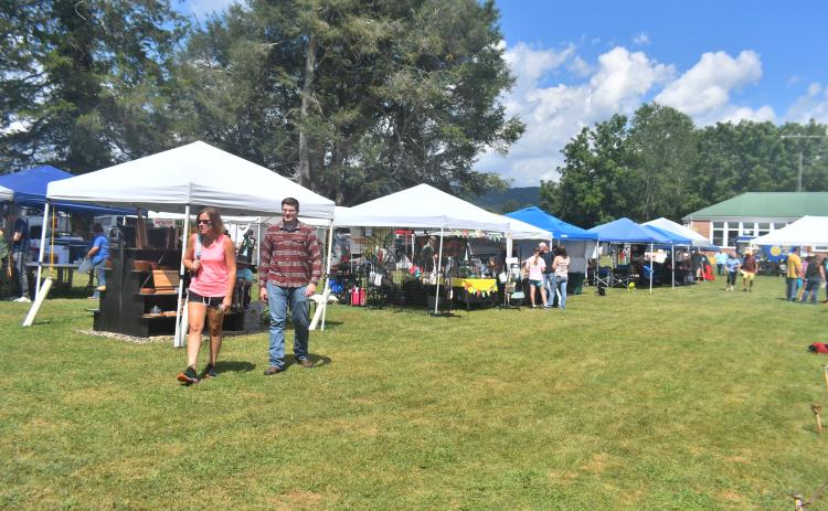 Megan Broome/The Clayton Tribune. A variety of crafts were on display during the 26th Dillard Bluegrass Festival last weekend. Crowds of people attended the two-day benefit event, which raised money for nonprofits and charities in Rabun County.
