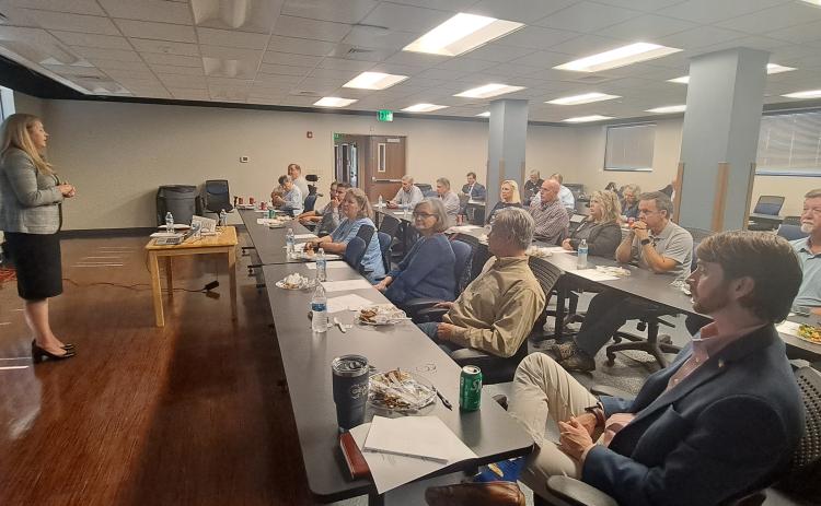 Megan Horn/The Clayton Tribune. Community leaders gather to talk about the potential of broadband coming to Rabun County.
