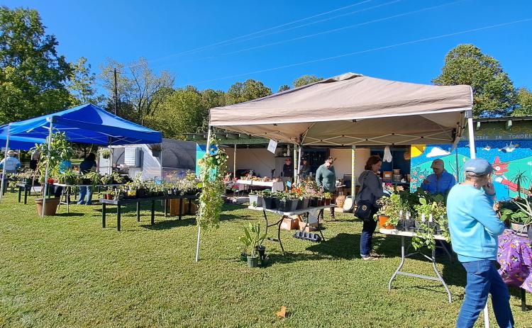 Megan Horn/The Clayton Tribune.  The Old School Garden brought out enthusiastic gardeners for its Fall season plant sale on Oct. 7. The sale featured a large variety of perennial plants ready to plant for spring blooms as well as flowers, herbs, landscaping varieties and medical plants.