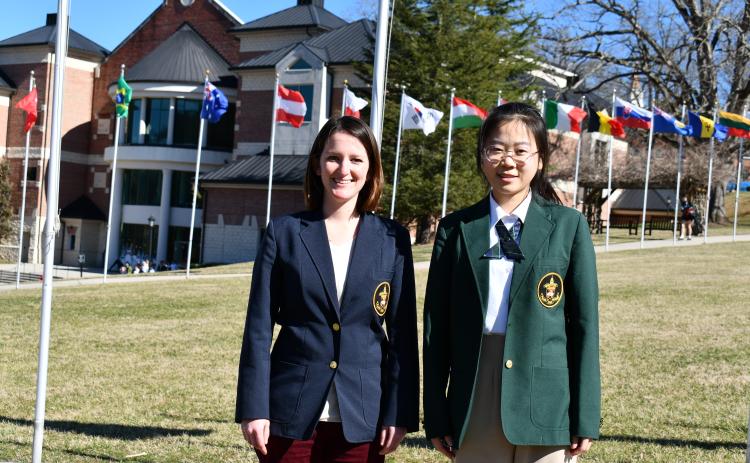 Megan Horn/The Clayton Tribune. Yumeng “Mandy” He, right, is the Rabun Gap-Nacoochee School STAR Student with an SAT score of 1580 who named Upper School Science Teacher Nicole Ager as her STAR Teacher.