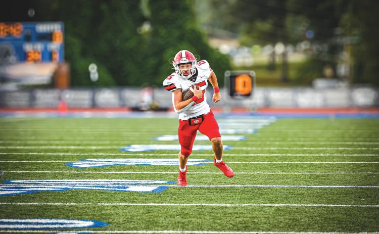 Wade Cheek/The Clayton Tribune. Wildcat running back Reid Giles finds open space during Rabun County’s 28-7 loss to Fannin County on Friday, Aug. 23.