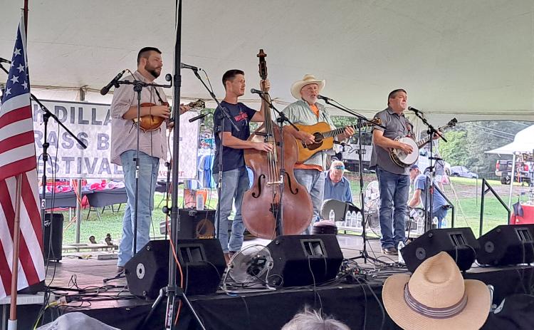 Megan Horn/The Clayton Tribune. Bluegrass band Shannon Slaughter was the headliner for the main stage on Friday, Aug. 2 during the 27th Dillard Bluegrass Benefit Festival. Many people enjoyed the music during the weekend.