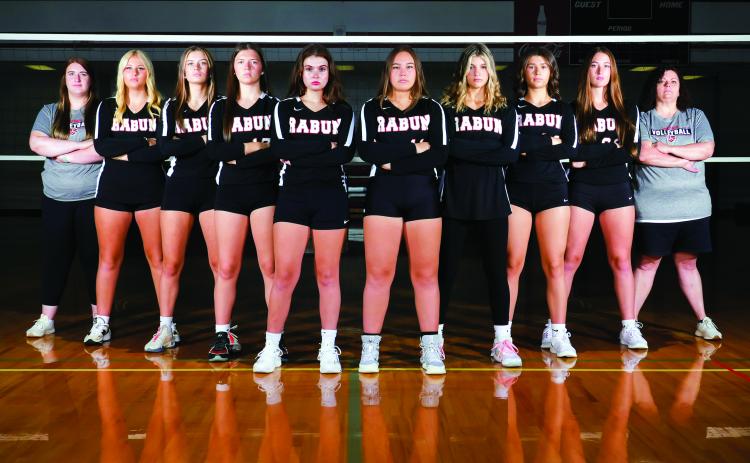 Submitted. The RCHS varsity volleyball team began its season on Tuesday, Aug, 6 by defeating Commerce and West Hall to go 2-0 on the day. This year’s 2024 volleyball team includes from left assistant coach Kendall Sorrow, Elexa English, Madison Houck, Hayden Bass, Faith McDade, Lucy Maney, Arabella Nepa, Gracie Dunn, Melanie Wells and head coach April Jones; not pictured Le Martin.