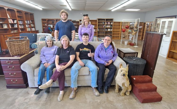 Megan Horn/The Clayton Tribune. F.A.I.T.H.’s Furniture and More Store is now open after three weeks of renovations. It is located at 404 S. Main Street in Clayton. Pictured at the store on reopening day, Feb. 3, are Dena Crane, director of thrift stores; Mickey Battista, volunteer; Kay Wilkerson, staff member; Tristian Hooper, staff member; Nate Parker, staff member; and Brooke Cannon, CFO.