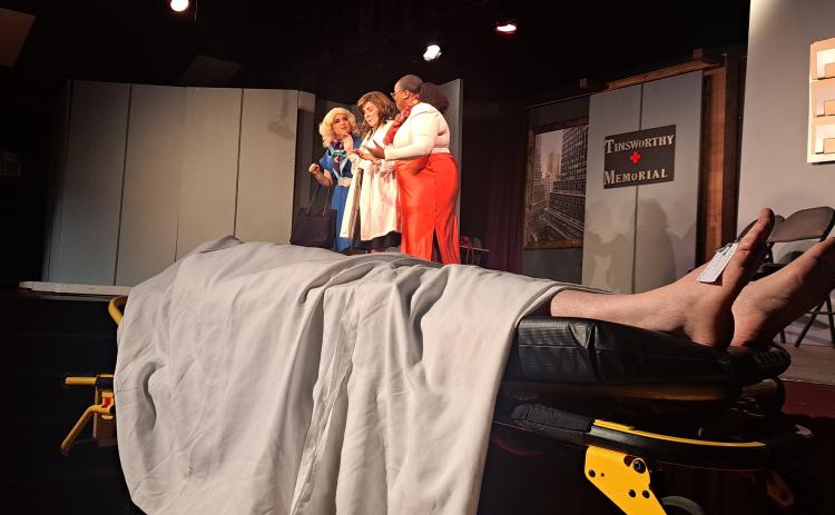 Megan Horn/The Clayton Tribune. Violet Newstead, Doralee Rhodes and Judy Bernly work at Consolidated Industries and have all fantasized about giving their boss the boot. But fantasy becomes too close to reality as a situation arises that the women must get themselves out of.