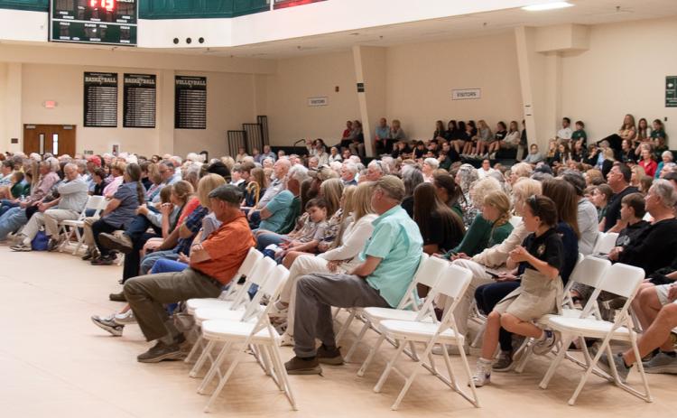 Photo courtesy TFS. President and Head of School Dr. Larry A. Peevy welcomes over 100 guests to Tallulah Falls School’s Grand Day.