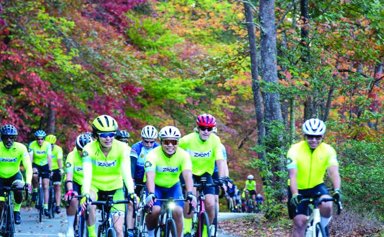 Photo courtesy of Elisha Boggs. Cyclists riding in the 2025 Twin Rivers Challenge will be able to take in the fall foliage as they ride through Tallulah Gorge State Park.