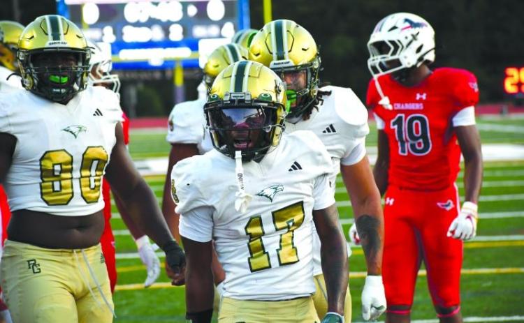 Wesley Branch/The Clayton Tribune. Rabun Gap senior Joshua Buckhalter (17), seen here earlier in the season, had a kickoff return for a touchdown and a fumble recovery in the end zone for another score on the road at the Cannon School.