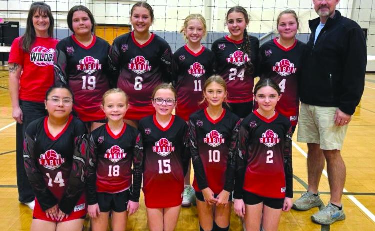 Submitted Photo. The 12U Girls All-Star team is heading to the GRPA State Volleyball Tournament in Jackson County on Nov. 14 and 15. In the front row are players Yaritza Quintana, Emsley Youngblood, Emma Kate Thompson, Ella Bone and Makenna Coates. In the back row are coaches and players Coach Leah Zarate, Alice Zarate, Abbigail Garner, Adelyn Hollifield, Katelyn Pitts, Raechel Felder and Coach Chris Felder.