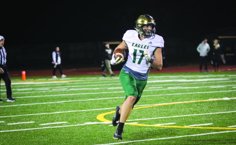 Photo courtesy RGNS. Marlin Klein gains yardage for Rabun Gap in the 2021 state championship game. Klein, who played collegiately at Michigan, has announced he will enter the 2026 NFL Draft.