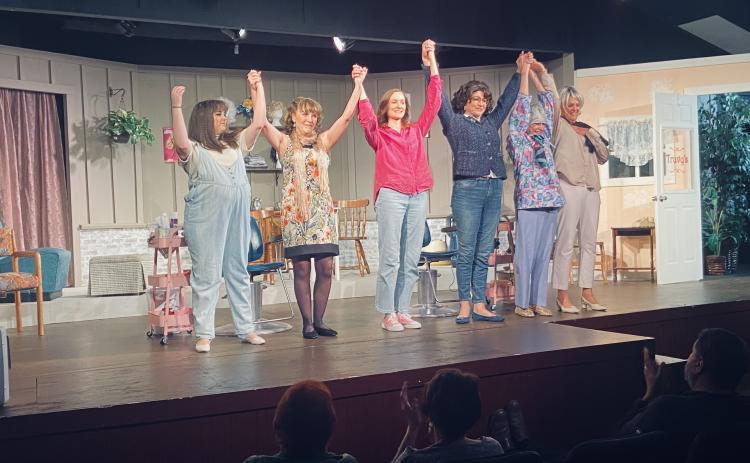 Submitted photo. Sara Jones, left, Joy Ruhe, Rose Hricko, Rebecca Bilbrey, Julie Harris and Elizabeth Truax during the first weekend’s production of Steel Magnolias.