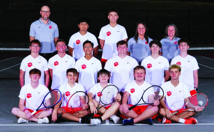 Photo courtesy Rabun County High School. The Wildcat tennis team has kept its winning ways in 2026. Back Row: Head Coach Bryan Getty, Noel Vasquez, Braylon Kelly, Assistant Coach Jenn Ramey and Assistant Coach Lara Quinn. Middle Row: Lleyton Phillips, Ashden Denning, Jack Getty, Travis Keener, Brady Darnell and Andrew Conner. Front Row: Rhett Walker, Gunner McCracken, Walker Dixon, Maxwel Cox and Kobe Smith.