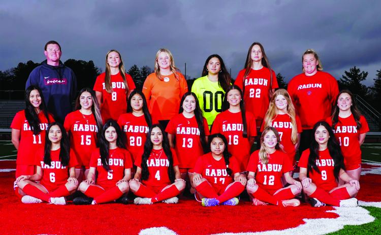 Photo courtesy Rabun County High School. The Rabun County Lady Cat soccer team looks to continue to play hard and notch more wins. Back row: Head Coach Brad Holcombe, Holly Crowe, Kenlee Hedge, Barbara Vargas, Isabella Merrail and Coach Deanna Clark. Middle Row: Zara Aponte, Iris Ortiz-Gavidia, Denise Zaldivar, Ellie Hernandez, Hayden Bass, Addison Stout and Abbey Courtney. First Row: Abril Figueroa, Evelyn Rios, Maria Ramos, Leslie Avila, Braylee Reed and Karleigh Nixion.