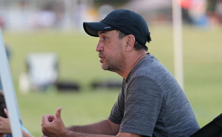 Submitted Photo. New Rabun Gap director JC Gonzalez has taken over the Eagles’ soccer programs after more than 20 years of coaching experience. The girls’ program and Gonzalez made its debut on Feb. 12.