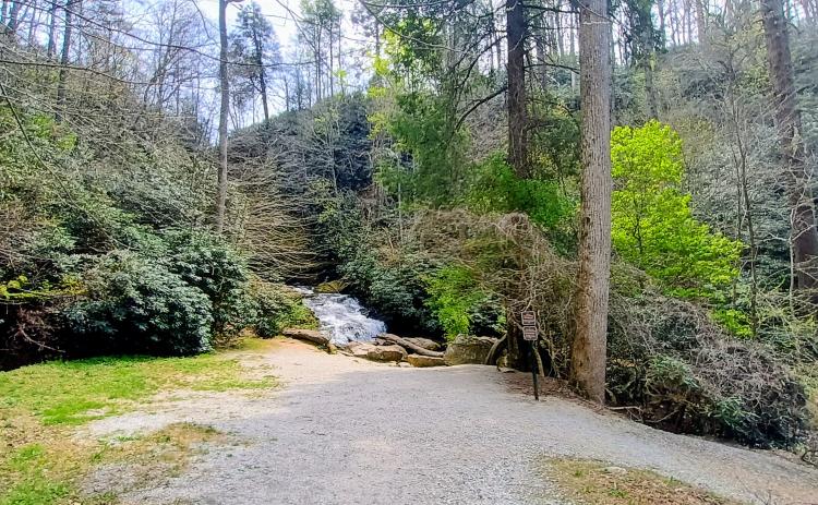 Megan Horn/The Clayton Tribune. Mud Creek Falls and the Mud Creek Trail will no longer be accessible to the public effective May 8. Merrill Trust Group, who owns more than 500 acres of property in Sky Valley, sent notice to city officials it was terminating its leases.