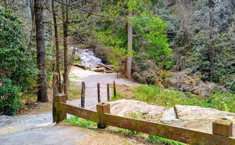 Megan Horn/The Clayton Tribune. Mud Creek Falls and the Mud Creek Trail are among the properties listed part of the $18.5 million sale through Poss Realty. Merrill Trust Group owns over 500 acres of property in Sky Valley. 