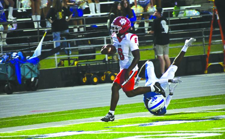 Enoch Autry/The Clayton Tribune. In the Wildcats’ 45-10 win at Banks County, senior JK Fruster scored three touchdowns to push his season total to 14. On Oct. 9, the “Hall of Fame” ceremony will begin  at home at 6:50 p.m.