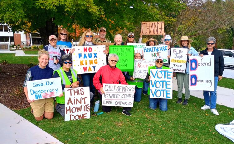Megan Horn/The Clayton Tribune. Local citizens were in downtown Clayton on Saturday, Oct. 17 encouraging people to vote in the Nov. 3 General and Special Elections. Early voting is happening now at the Rabun County Elections Office.
