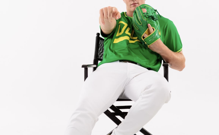 Image via chase.alonso via Instagram. Rabun Gap junior Chase Alonso poses for a photo during a recruiting visit to the University of Oregon. Alonso announced his commitment to the Ducks on Sept. 30.