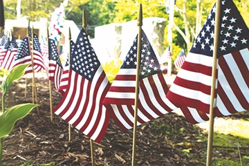 File photo. Minature American flags have been placed in many locations in Rabun County in honor of Memorial Day. Patriotism is abundant on holidays.
