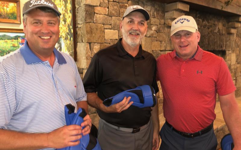 Sid Weber Memorial Cancer Fund golf tournament second flight winners are, from left, Claude Dillard, Roy Quilliams and Gary Keller. Teammate Darrin Giles is not pictured. (Photo by Jennifer Arbitter/Special to The Tribune)