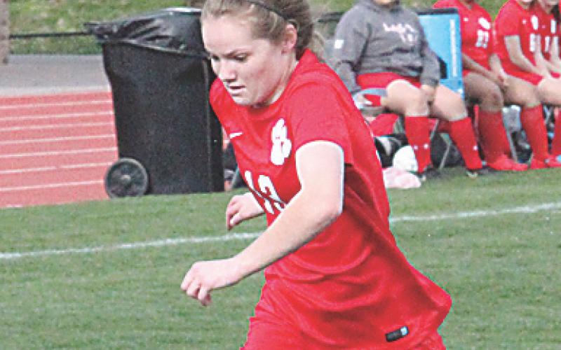 File photo Lauren Barnes (shown from last season) scored a goal and assisted on two others in Rabun County's rout of Elbert County.