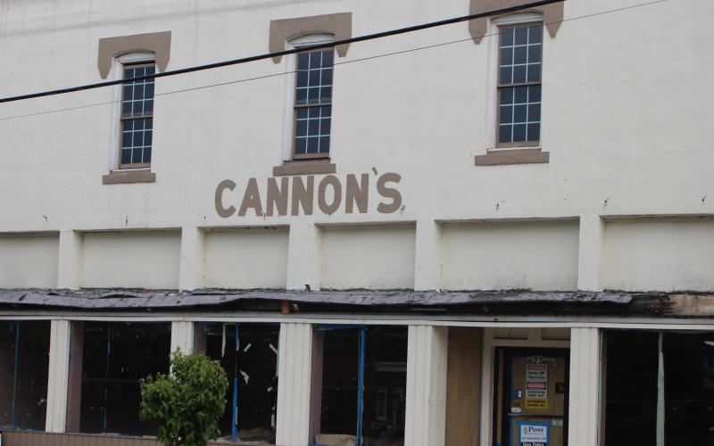 Megan Broome/The Clayton Tribune. The Cannon building on Main Street in Clayton is one of two historic buildings at risk of being demolished if it does not become compliant with city ordinances.