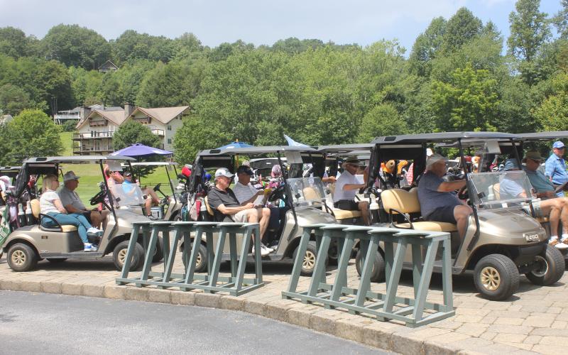 Andy Diffenderfer/The Clayton Tribune. The Sid Weber Memorial Cancer Fund annual golf tournament brought 18 teams Aug. 19 to Sky Valley Country Club.