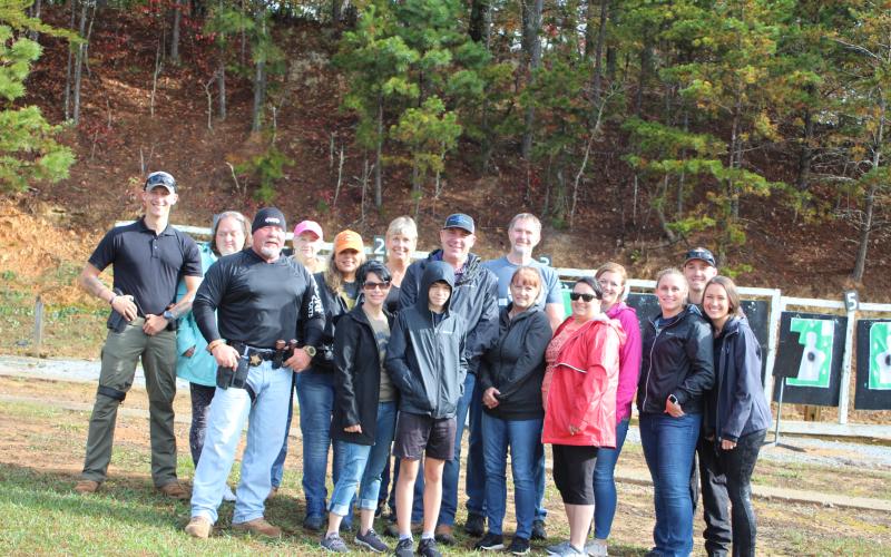 Megan Broome/The Clayton Tribune. Lt. Mark Gerrells led the Rabun County Sheriff's Office Level 2 Firearms Training class at the sheriff's office training center last Saturday. The class focused on firearm safety and shooting at a moving target. 