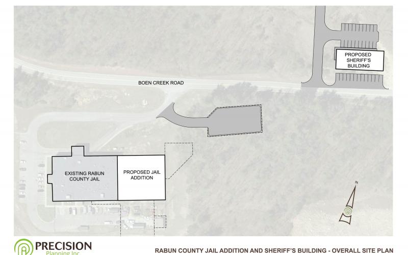 Site plan for the Rabun County jail addition and sheriff’s building. Precision Planning Inc. is the architect for the project. 
