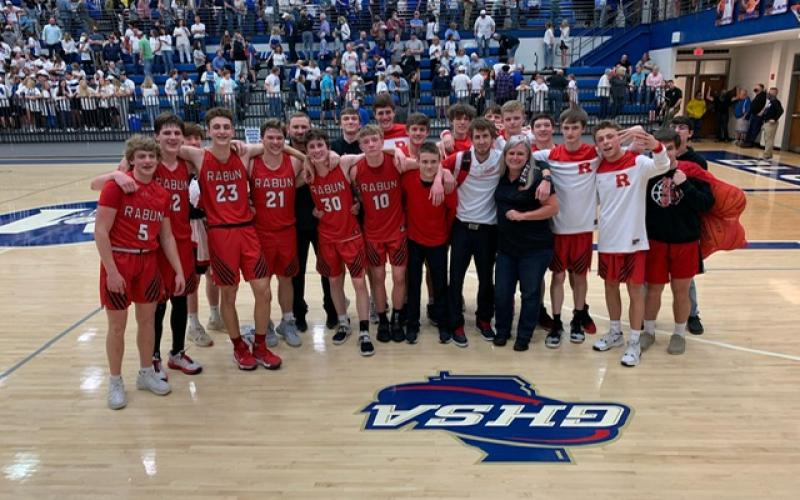 Submitted photo The Rabun County High boys led from start to finish in their second-round Class AA playoff win at Model. 