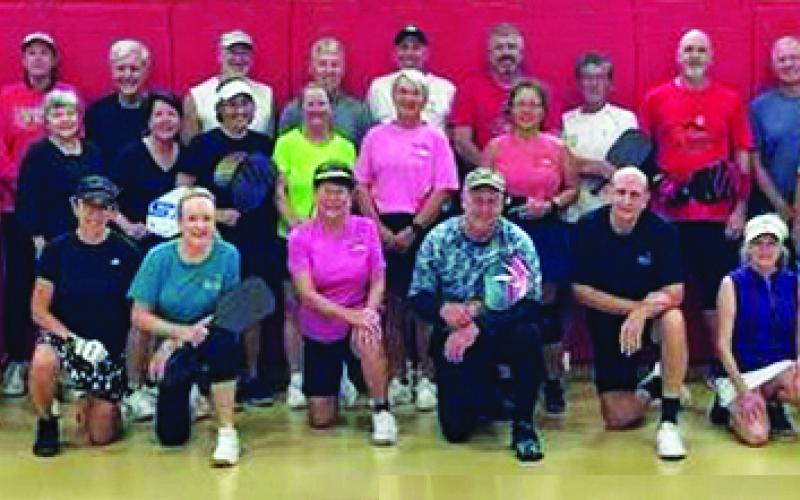 Photo courtesy of Larry Walker. Both Rabun County and Franklin’s Rec departments pose for a photo during the pickleball tournament at Rabun County Rec Department on Saturday, Nov. 12. 