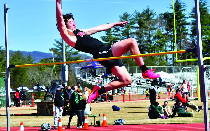 Enoch Autry/The Clayton Tribune. RCHS senior Jayton Henry took ninth place in the high jump with a mark of five feet six inches.