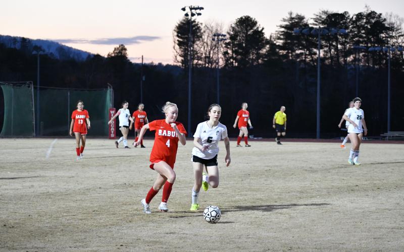 Luke Morey/The Clayton Tribune. Rabun County junior Abby Sego is leading the Lady Cats soccer team in assists while being second on the team in goals scored. 