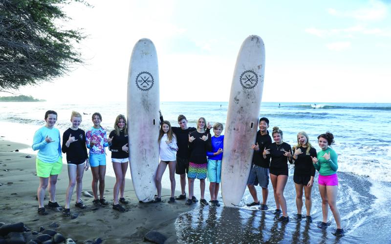 Submitted photo. Middle school students from Rabun Gap-Nacoochee visit Maui to learn about beaches and climate zones. 