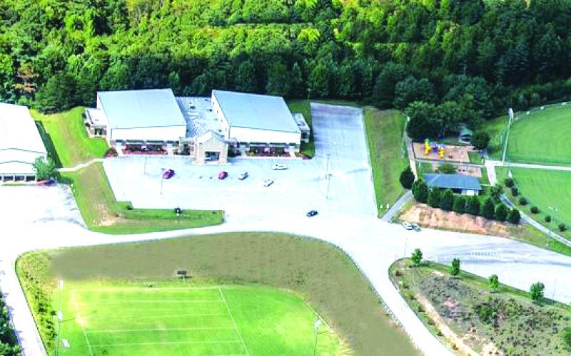Aerial view of the Rabun County Recreation Department from https://rabuncounty.ga.gov/recreation. The Rabun County Recreation Department offers many activities throughout the year, spanning from youth football, basektball, volleyball, and tennis as well as an annual golf tournament. 