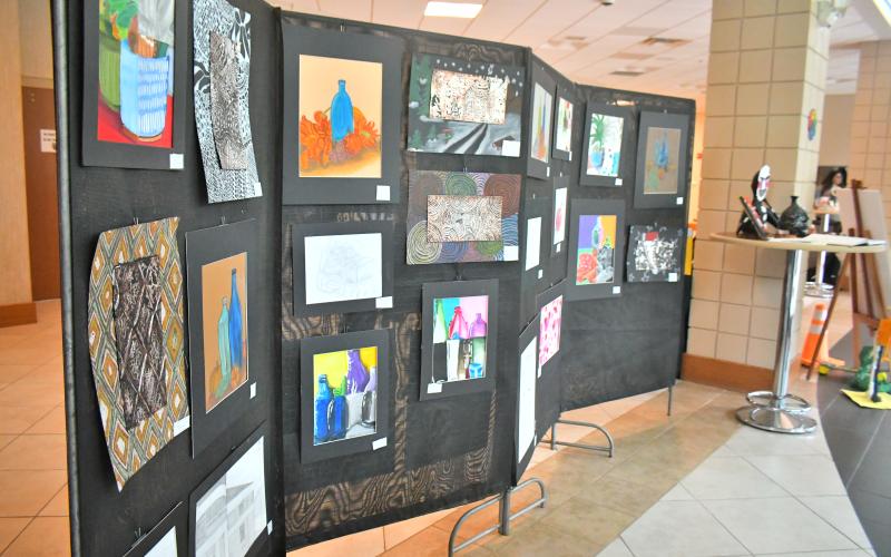 Megan Broome/The Clayton Tribune. RCMS and RCHS students showcase their art at the end-of-the-year art showcase in the FAB Friday, May 12. 