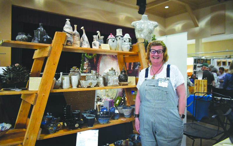 Megan Broome/The Clayton Tribune. Potter Amy Lovelady Strickland showcases her works at the Sassafras Artisan Market April 29-30. 