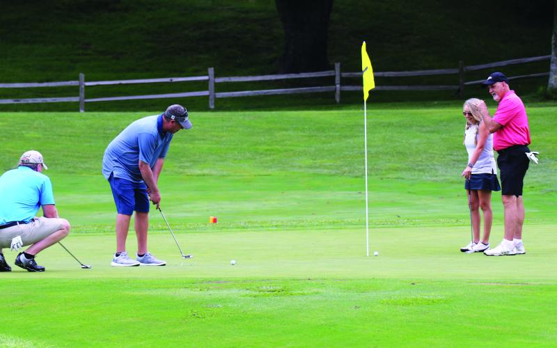 Submitted photo. Golfers participate on the links for the Sid Weber Memorial Cancer Fund golf tournament last year. This year’s tourney will be Aug. 2. The annual BBQ fundraiser will be on July 3 at Sky Valley.
