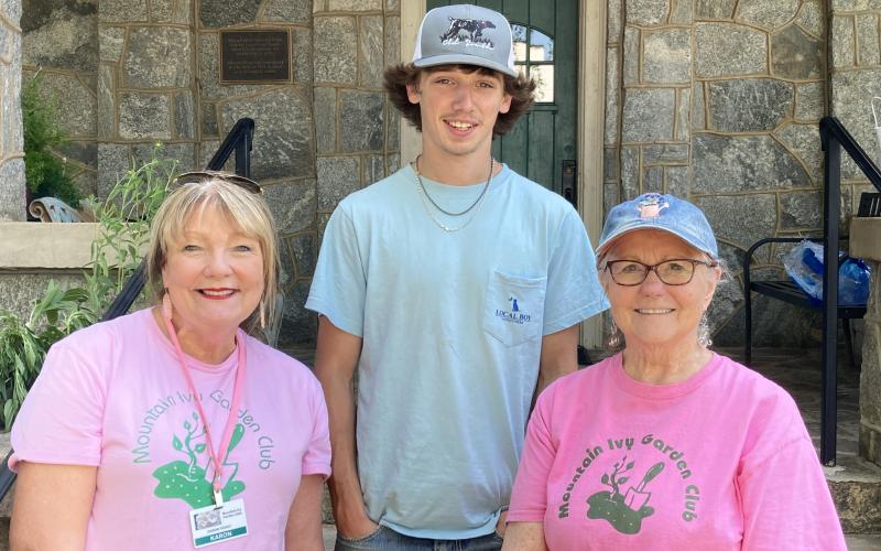 Submitted photo. Scholarship Committee Chair Karon Fickey (from left), scholarship recipient Ethan Mazarky and Mountain Ivy Garden Club President Kitty Wise.