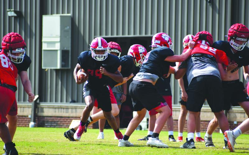 Wade Cheek/The Clayton Tribune. The Rabun County Wildcats practice Monday in preparation for Friday’s home game against Heard County for the Hall of Fame Game. The Wildcats (2-1) currently are ranked No. 7 in Class A Division I.