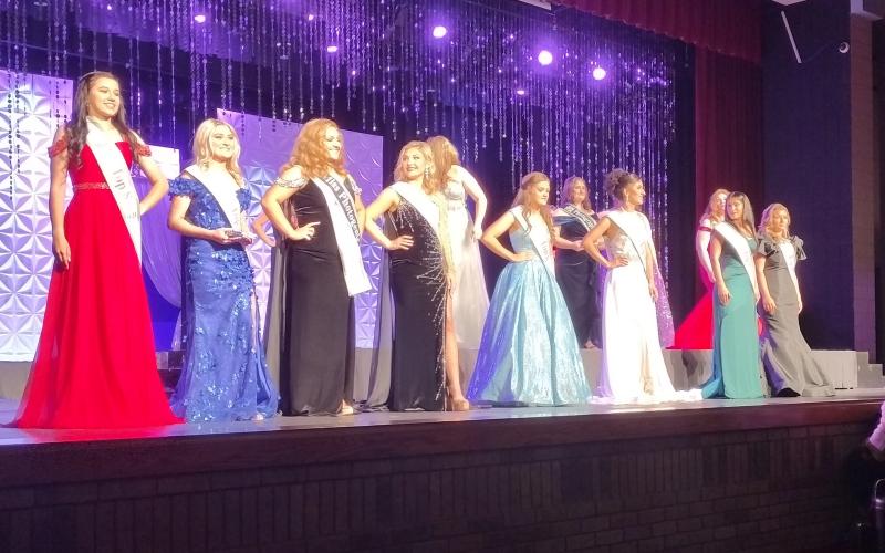 Photo courtesy Conner Horn.  The Top 8 in the Miss RCHS Scholarship Pageant are  announced as Hailey Nicole Cross; Jayda Ruth Bearden; Ashlynn York Blackwell; Haisley Jewel Dickerson; Mattie Jane Dixon; Itzia Asusena Vasquez Ramos; Valery Carolina Lembi and Madelyn Olivia Wofford. Blackwell was crowned 2023-2024 Miss RCHS. 